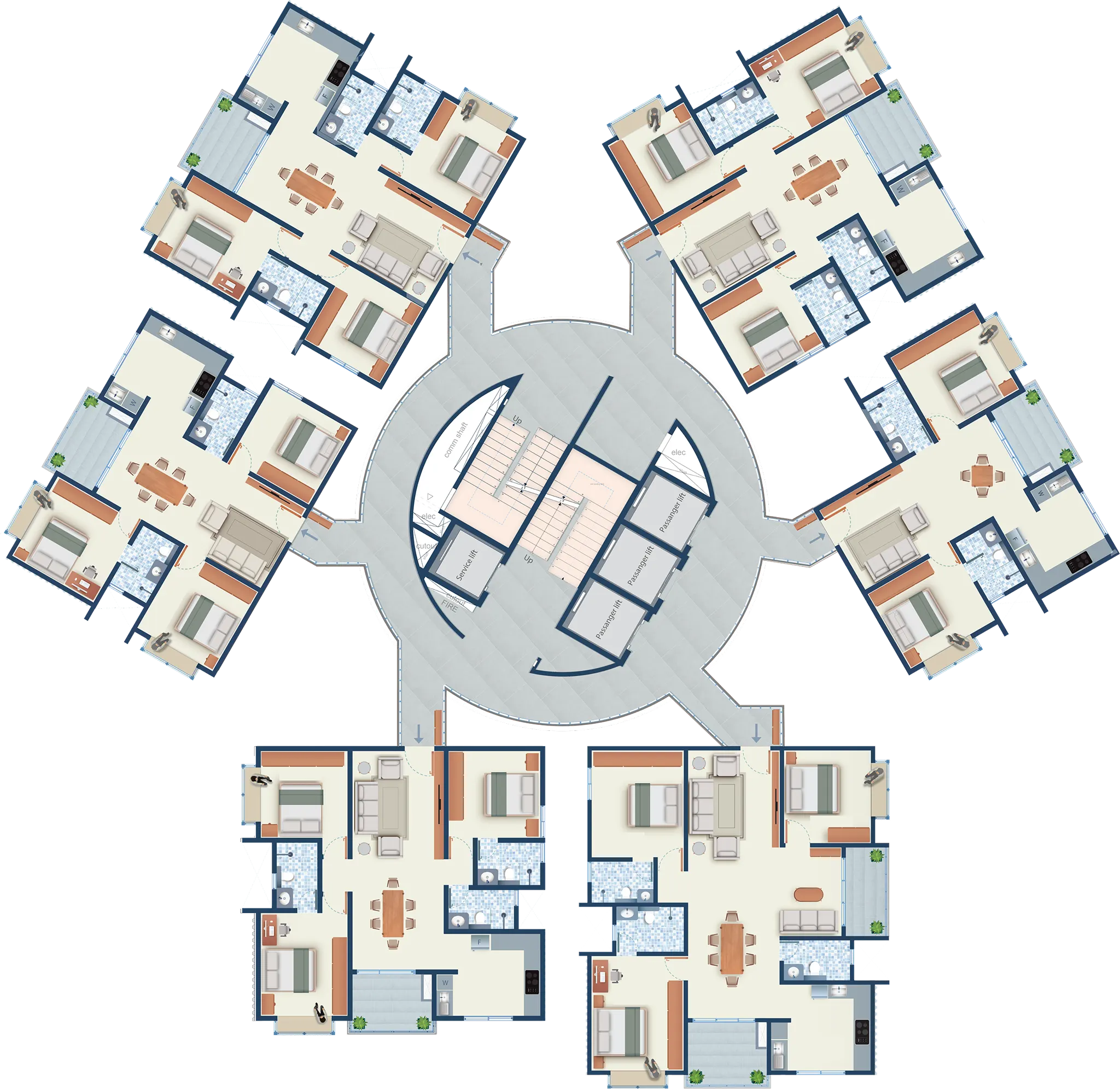 Mahendra Arto Helix floor plate layout